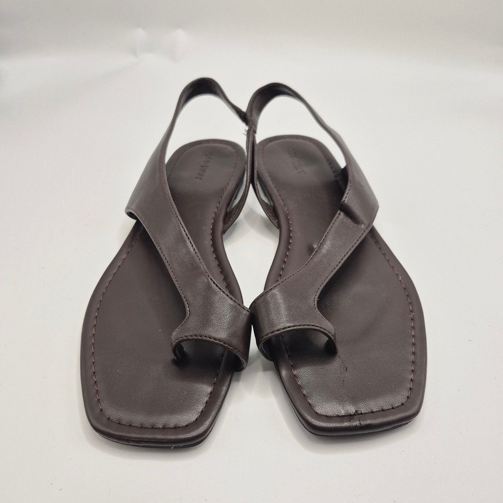 Old Navy Womens Asymmetrical Toe Loop Slingback Sandals Chocolate Brown 10